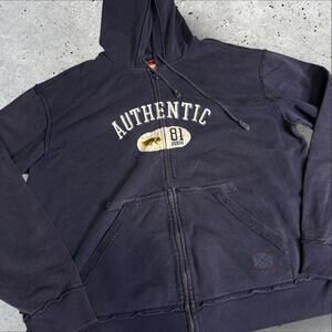 Guess Jeans Black Authentic Spell Out Zip Up Hoodie Women’s Size‎ 2XL